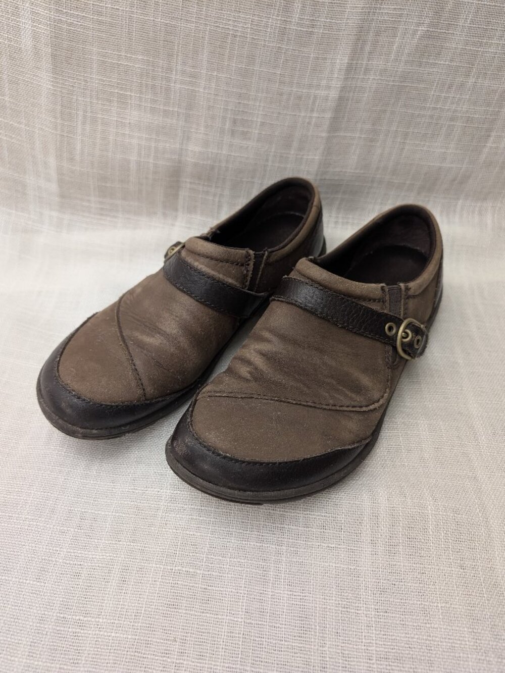 Merrell Dassie Buckle Brown Leather Loafers Women's 7 Shoes J42590